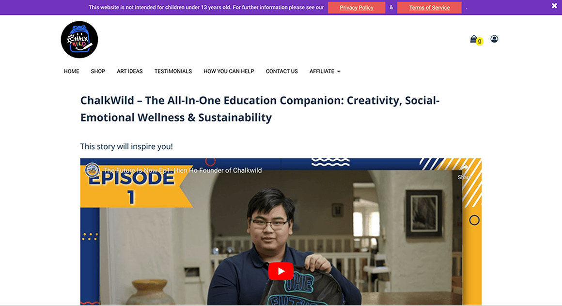 ChalkWild (Ecommerce) before redesign